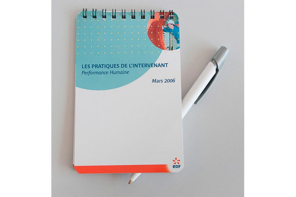 Impression d'un carnet à reliure spirale pour EDF