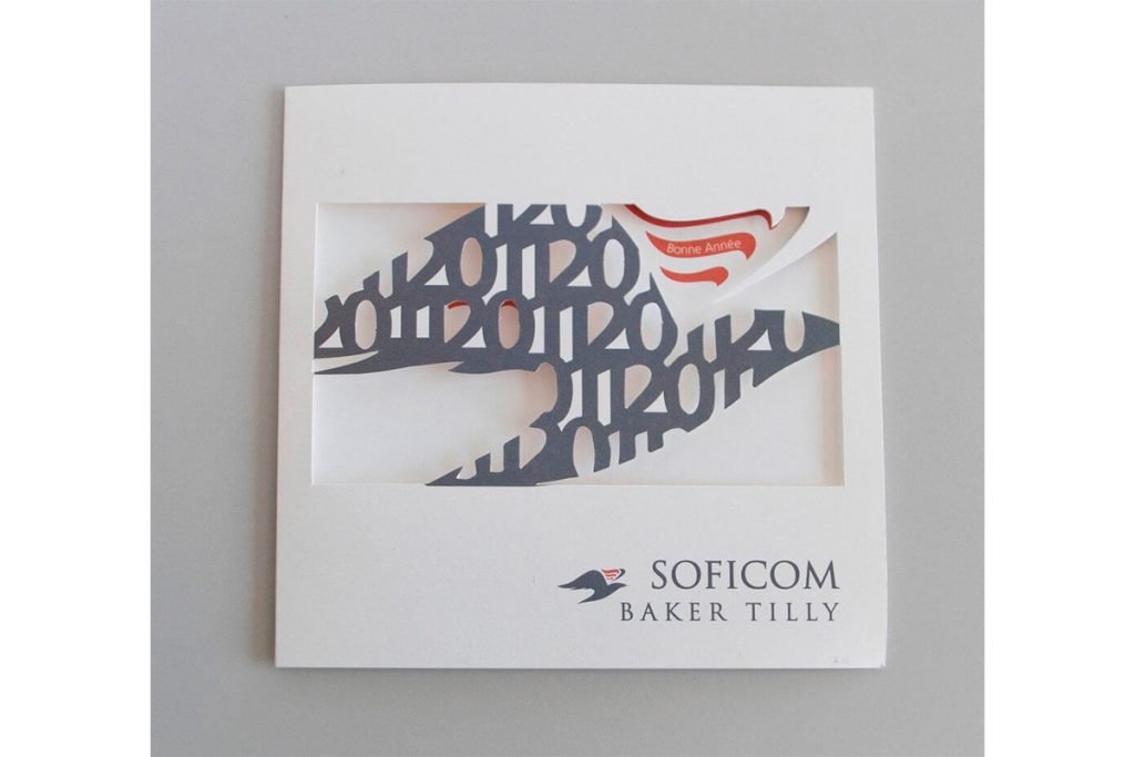 Impression de la carte de voeux de Soficom