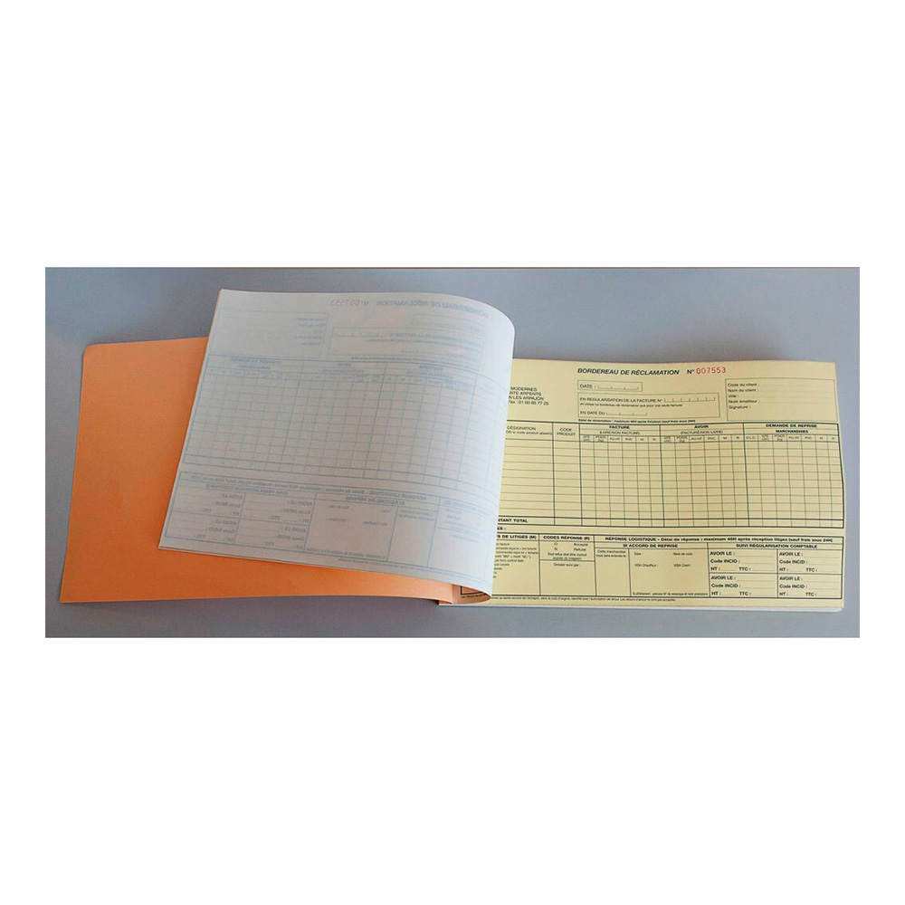 Carnet bordereaux de réclamation